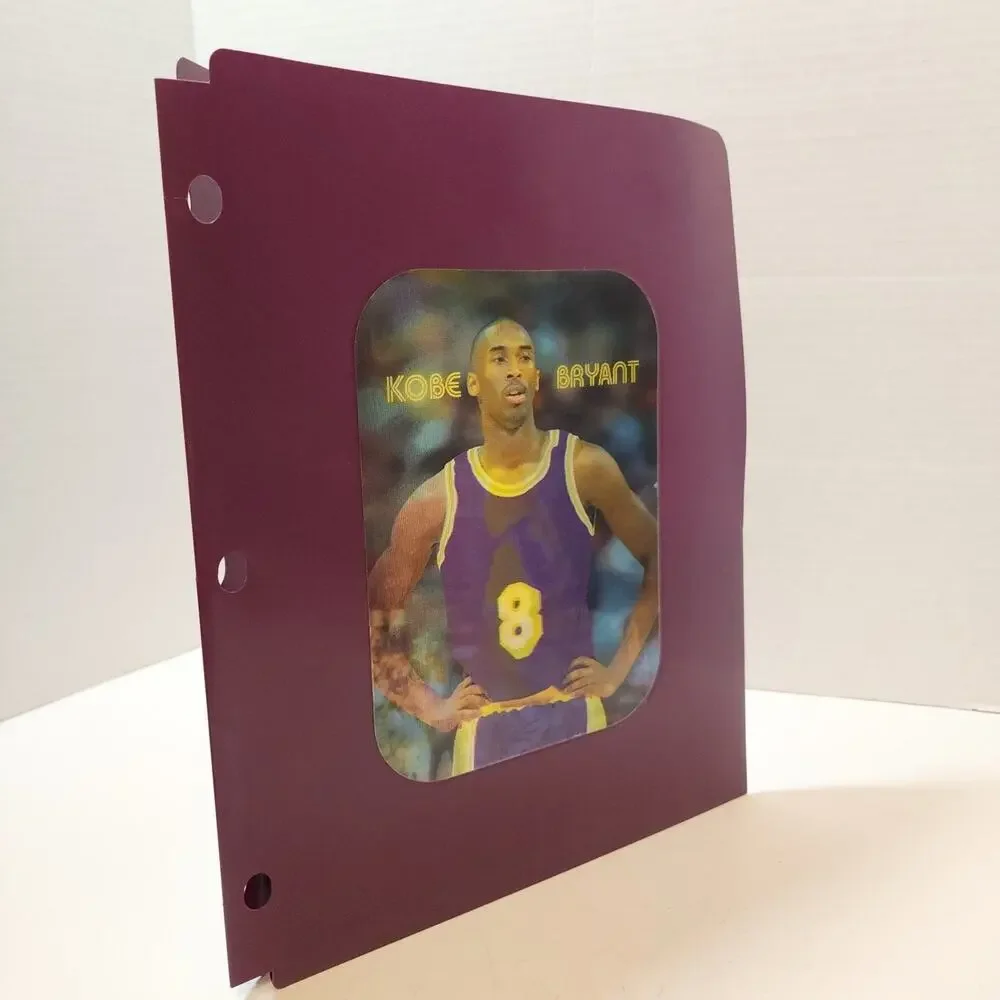 Rare 3-D Kobe Bryant School Folder Cool Moves Plastic 3 Ring Item #55002 Purple